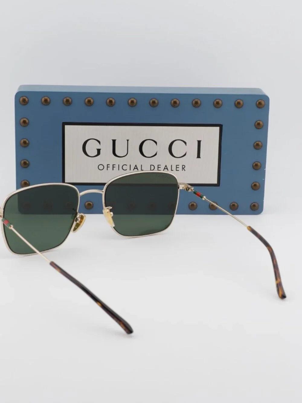 Gucci GG2097SK 002 Square Sunglasses - Gold\Green
